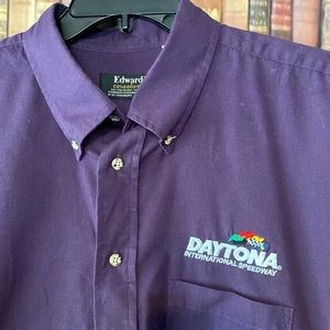 Daytona International Speedway NASCAR plum‎ button up logo shirt